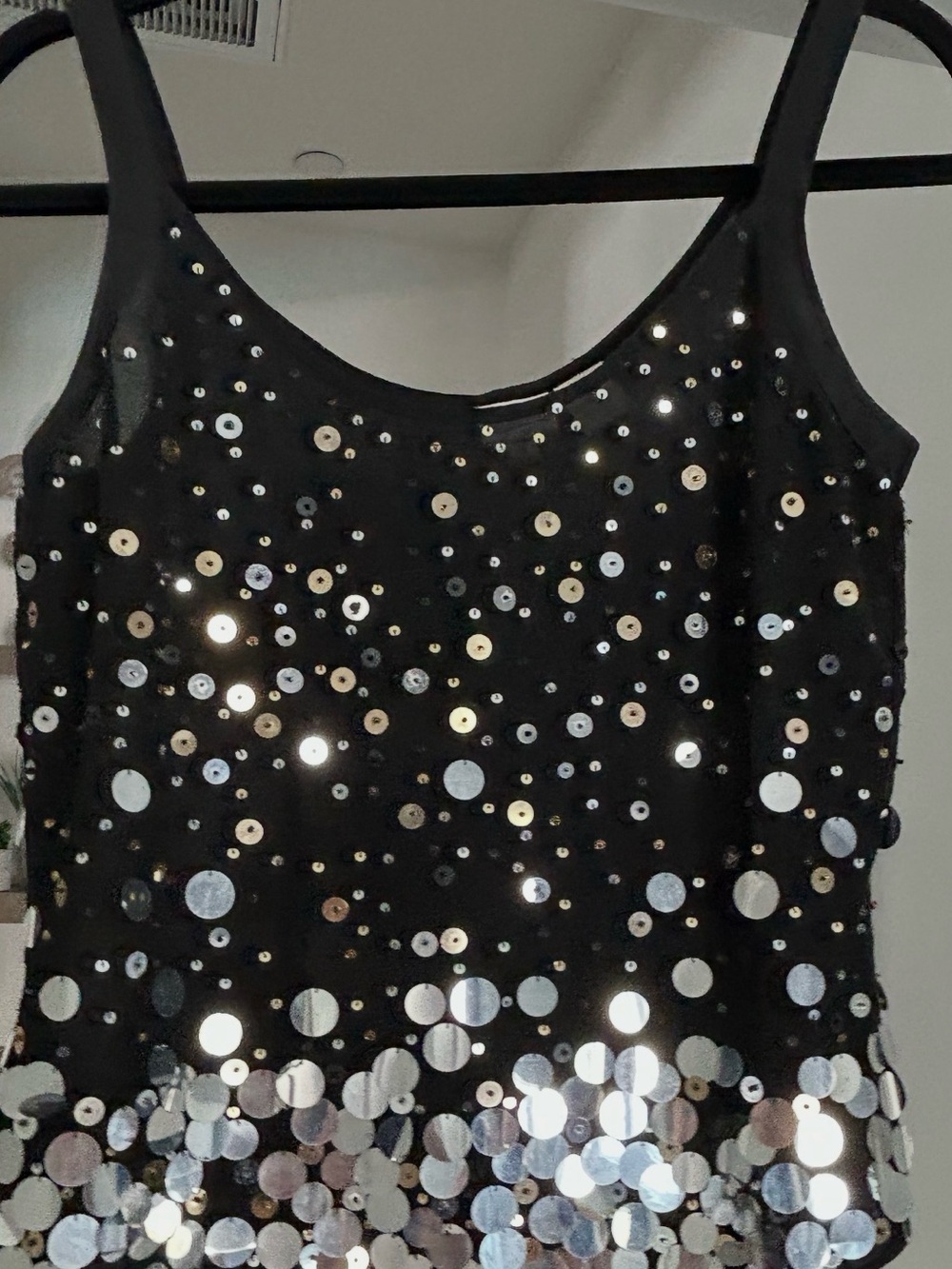 Together Black Sequin Camisole Tank